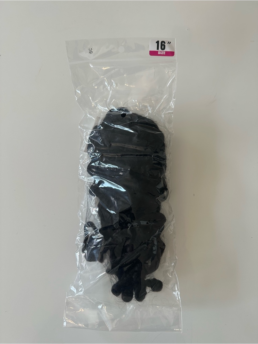 16" Black Synthetic Hair Extensions Wig - Unbranded